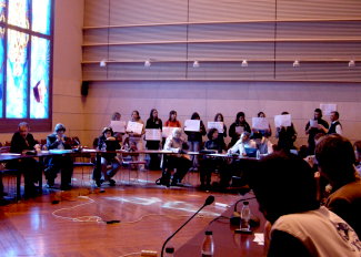 Alumnes Anti-Bolonya al Consell de Govern de la UdL