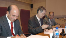 Emilio Botín, Joan Viñas i Josep Maria Pujol