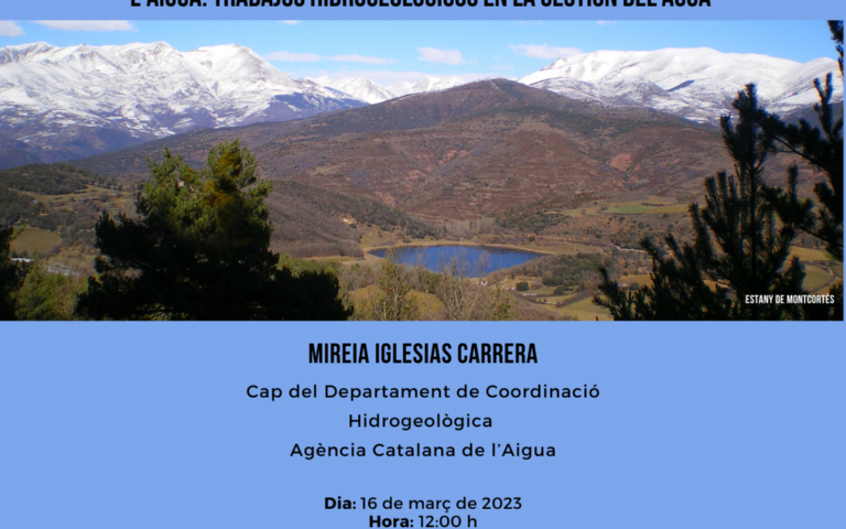 Conferència: Les aigües subterrànies a l'Agència Catalana de l'Aigua: Tasques hidrogeològiques en la gestió de l'aigua