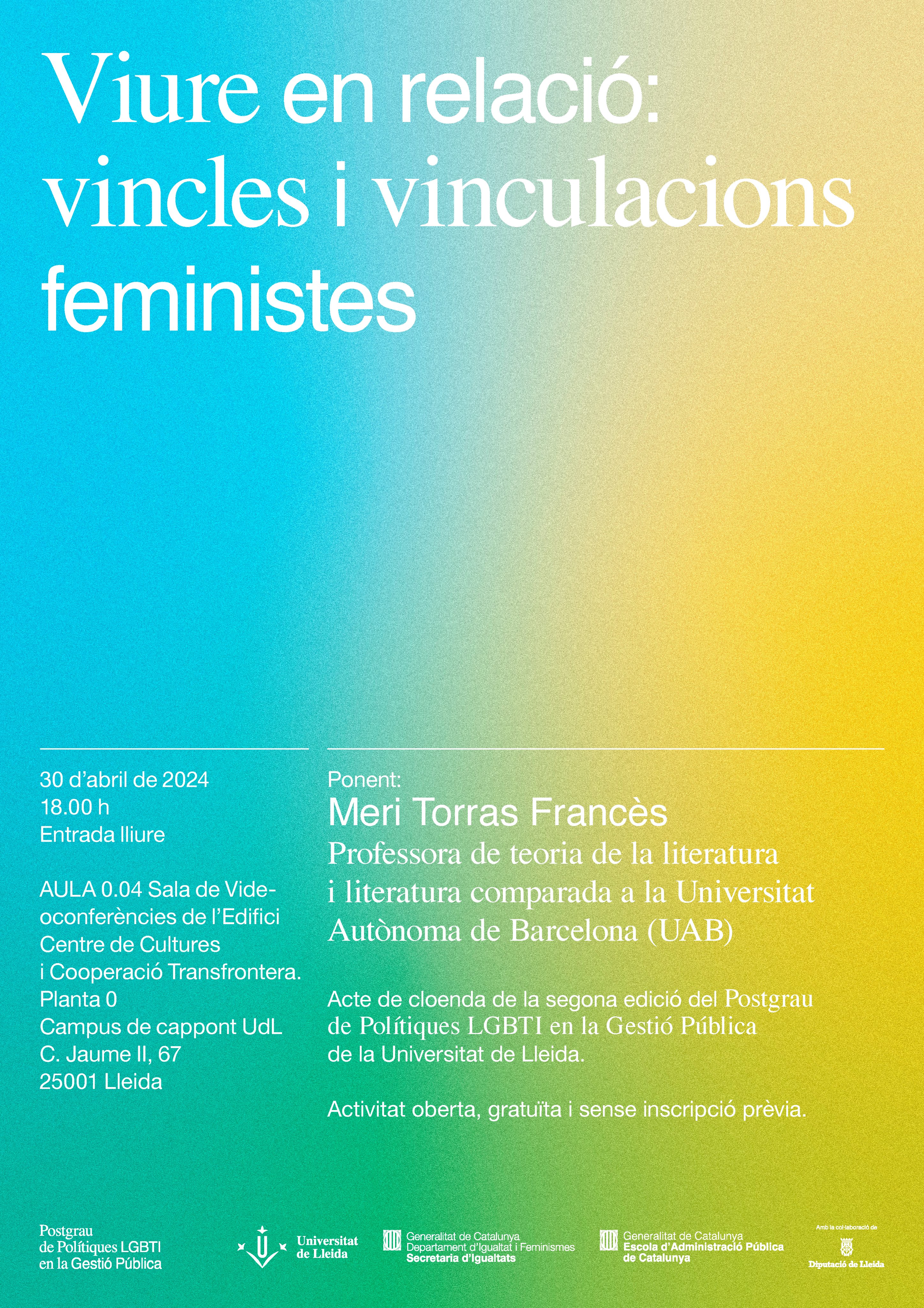 Conferència: Viure en relació: vincles i vinculacions feministes